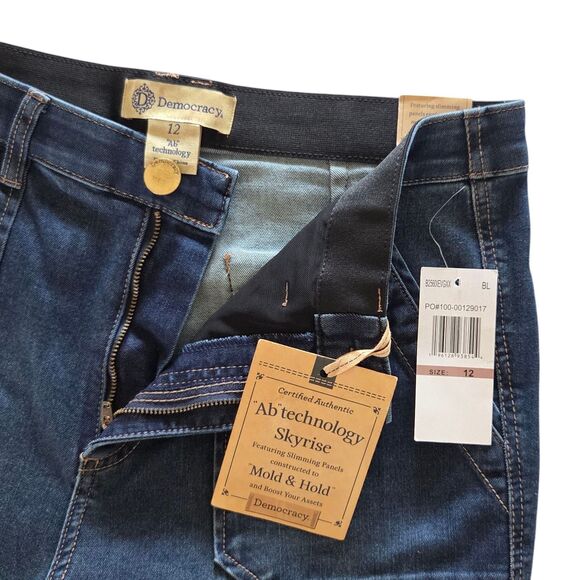 Democracy Ab Technology Jeans Size 12 Skyrise Booty Lift Itty Bitty Bootcut Blue - Picture 5 of 15